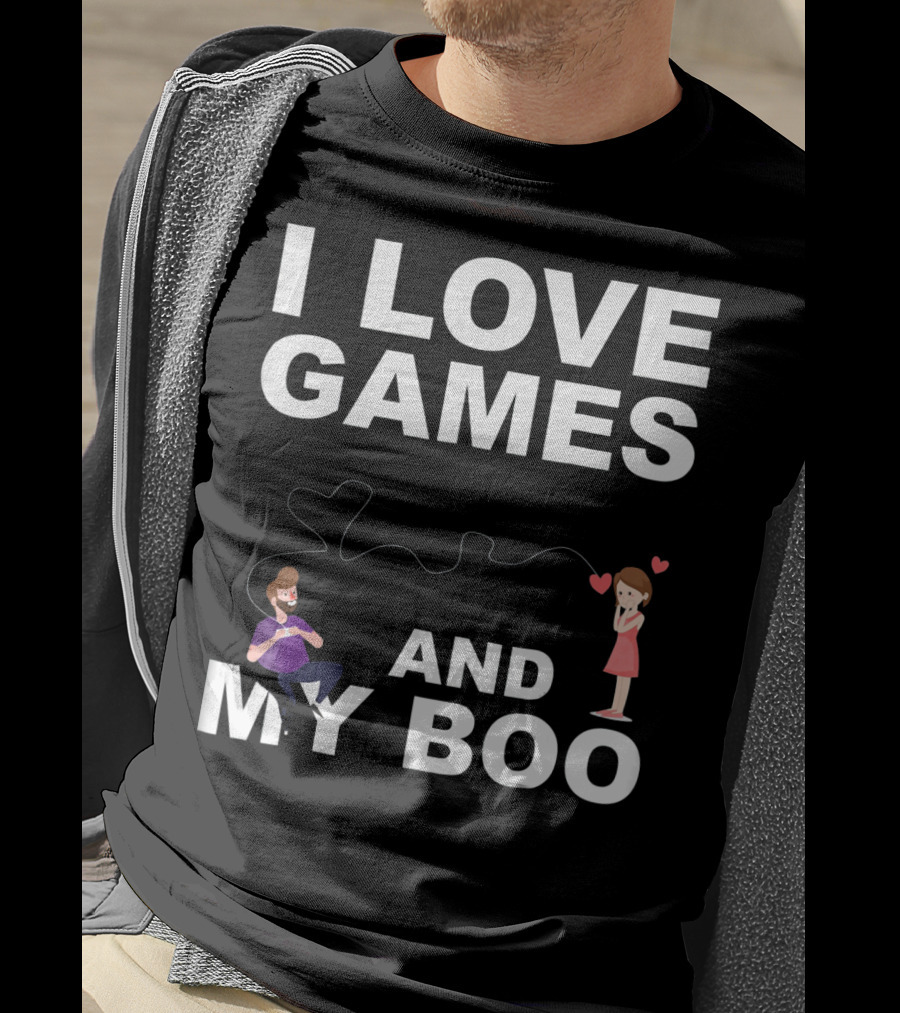 Valentines Day I Love Games And My Boo Funny T-Shirt