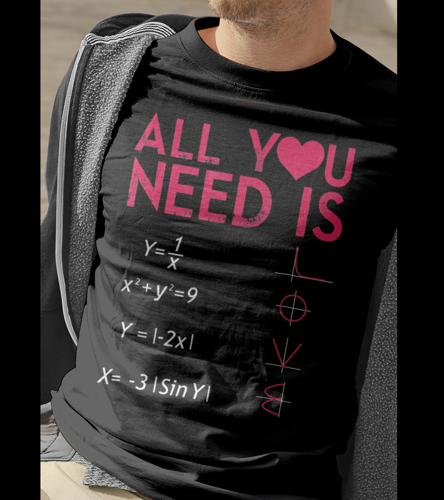 All You Need Is Love Funny Math Equations Valentine T-Shirt