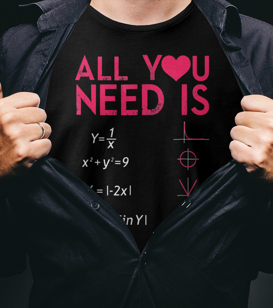 All You Need Is Love Funny Math Equations Valentine T-Shirt