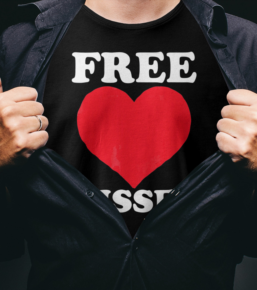 Funny Valentine's Day Free Kisses Heart T-Shirt