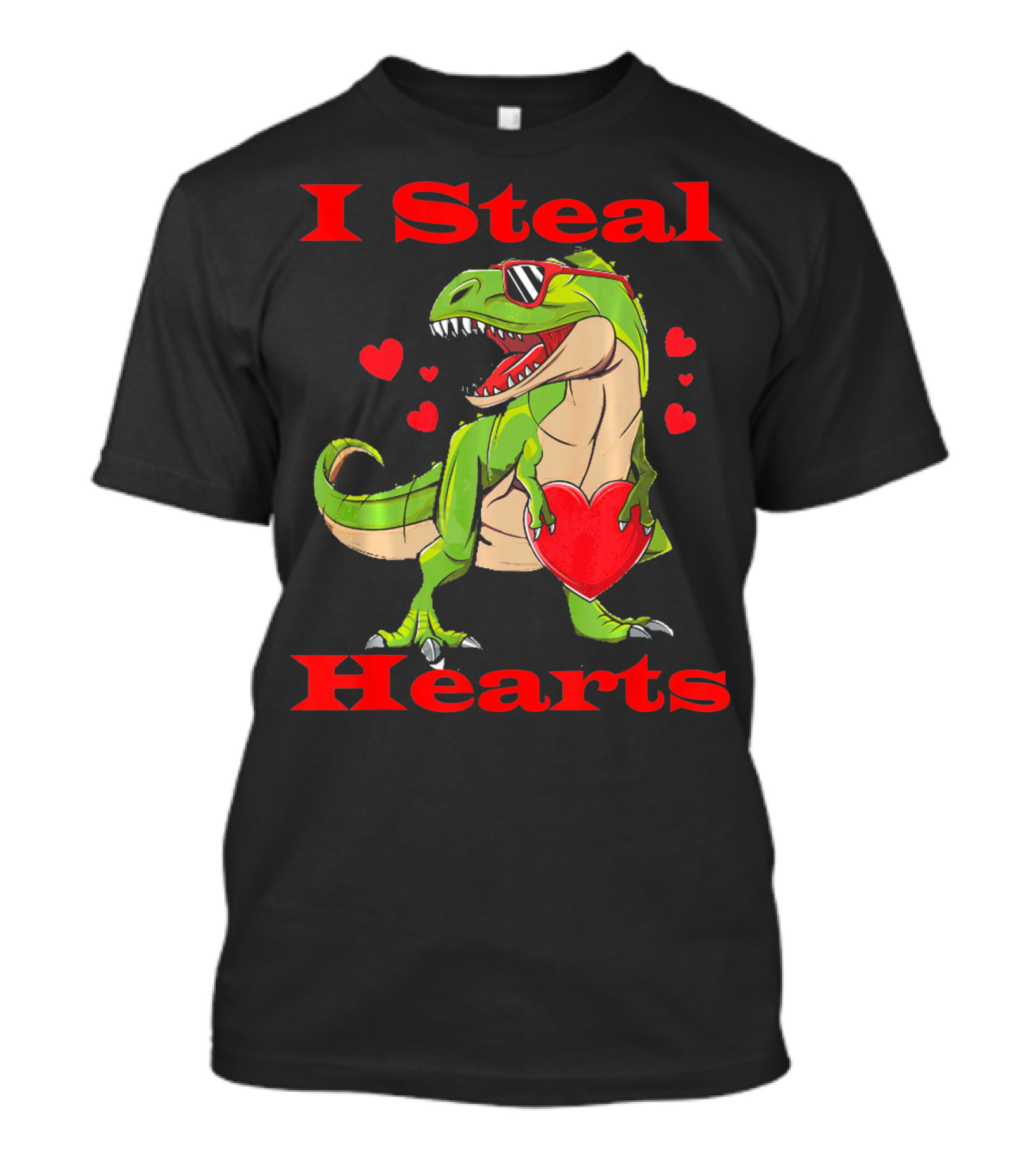 Funny Valentine Dinosaur Rex I Steal Hearts T-Shirt