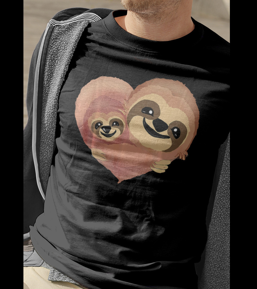 Valentine Sloth Heart Duo Love T-Shirt