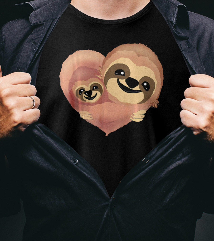 Valentine Sloth Heart Duo Love T-Shirt