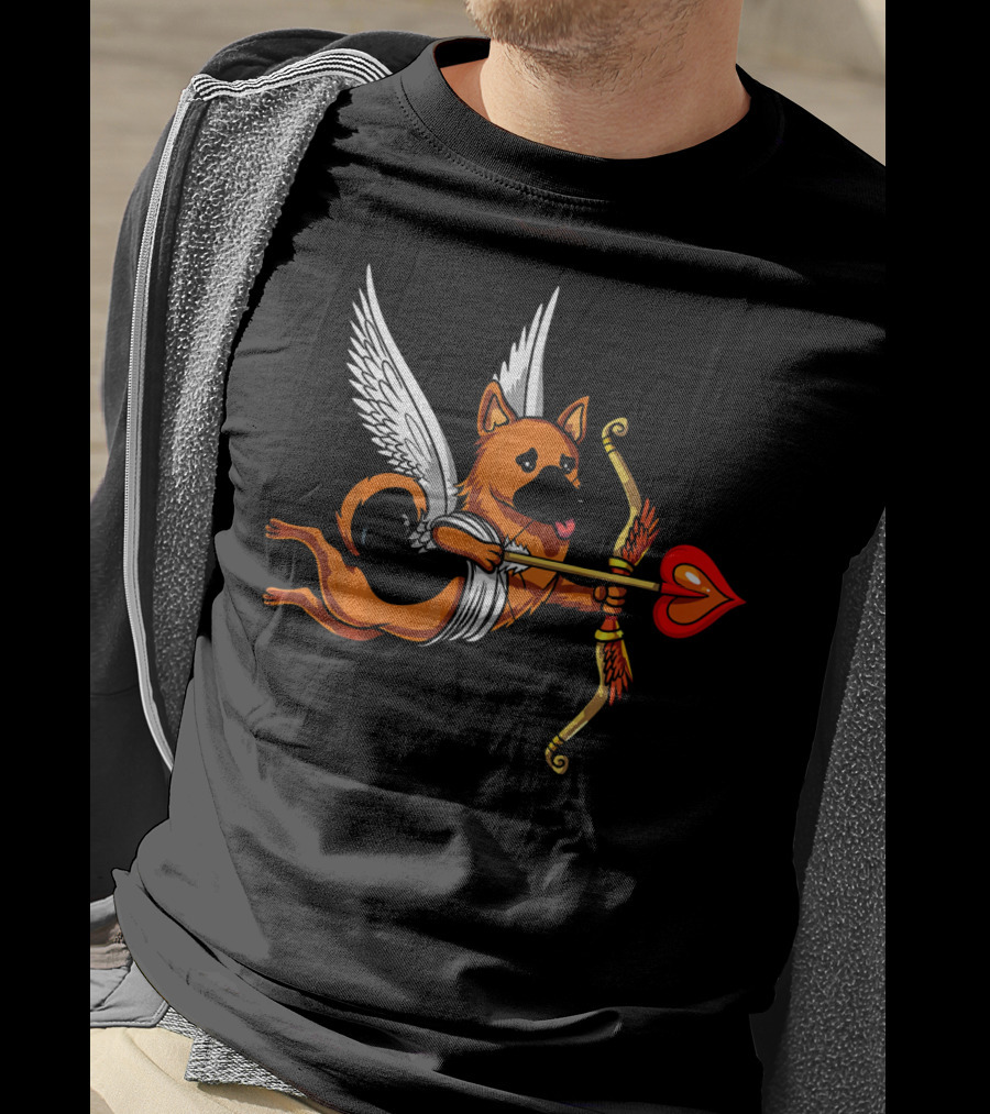 German Shepherd Cupid Dog Valentine's Day T-Shirt