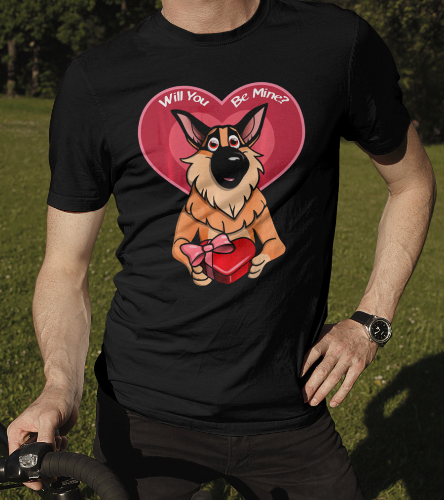 Will You Be Mine German Shepherd Valentine T-Shirt