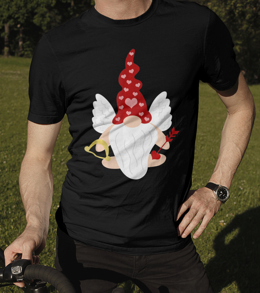 Gnome Cupid With Heart Arrow Valentines Day T-Shirt