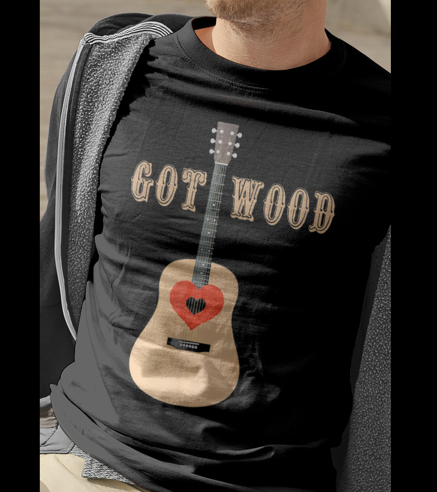 Got Wood Acoustic Guitar Heart Valentine's Day T-Shirt