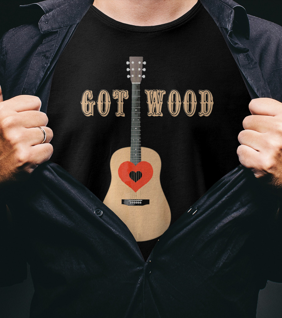 Got Wood Acoustic Guitar Heart Valentine's Day T-Shirt