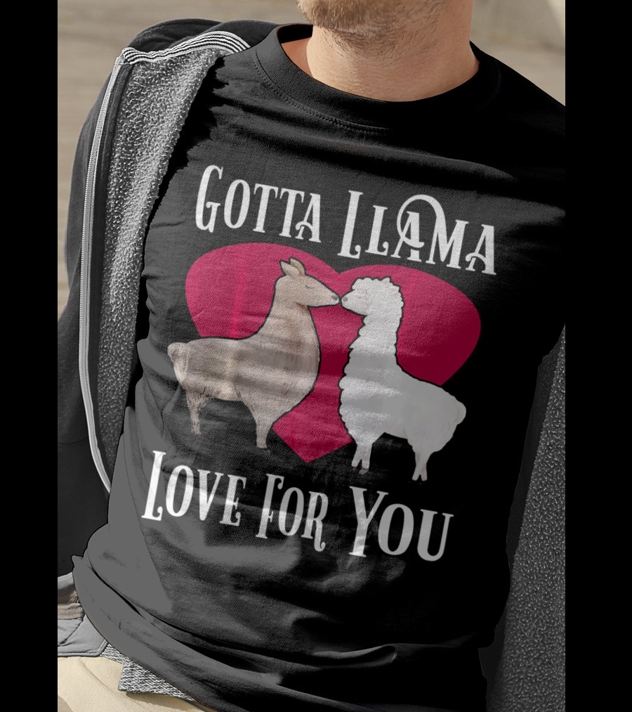 Gotta Llama Love For You Valentine Heart Llamas T-Shirt