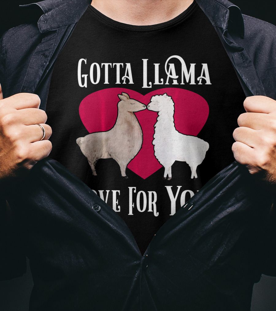 Gotta Llama Love For You Valentine Heart Llamas T-Shirt