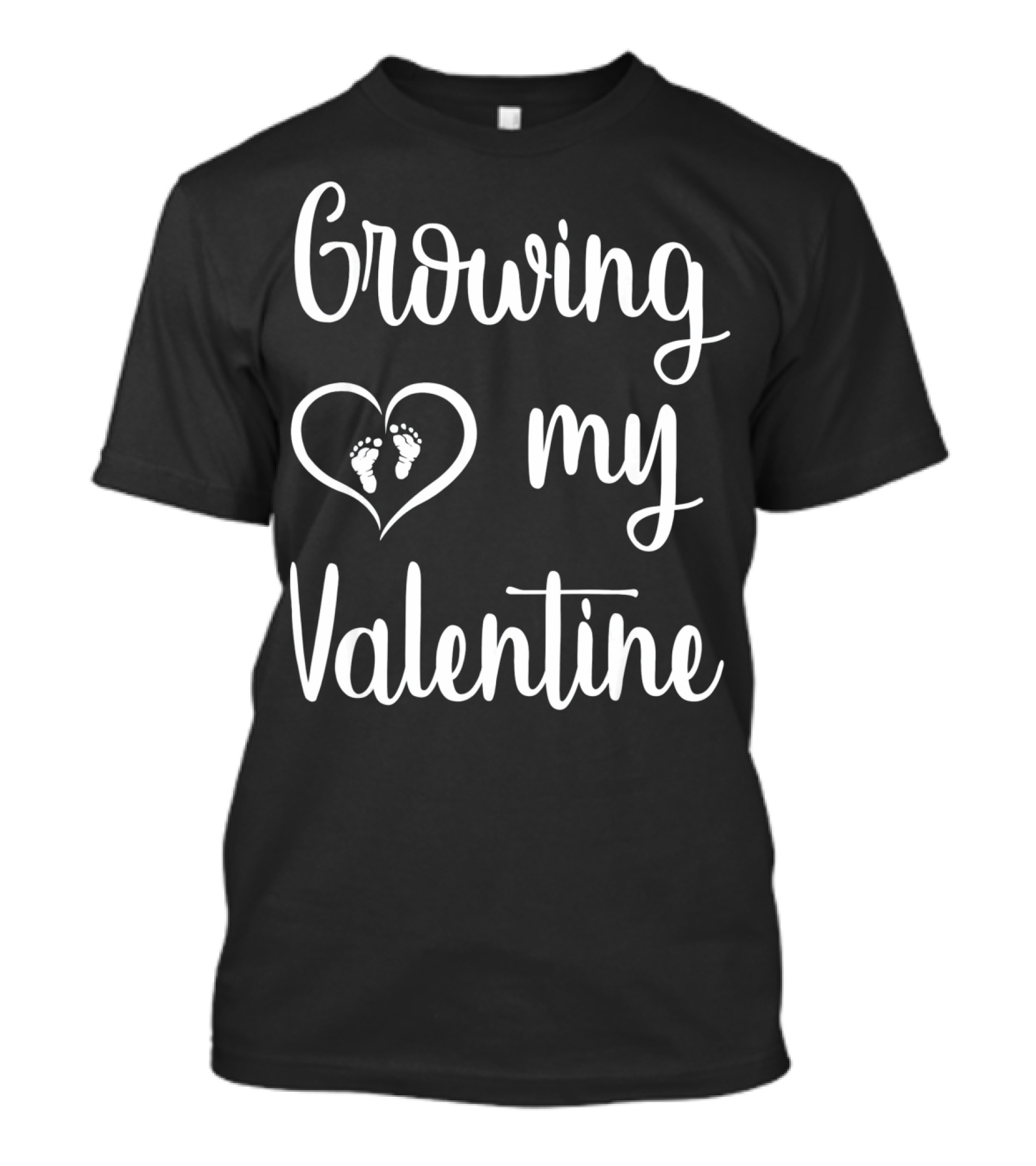Growing My Valentine Heart Feet Valentine's Day Pregnancy Announcement T-Shirt