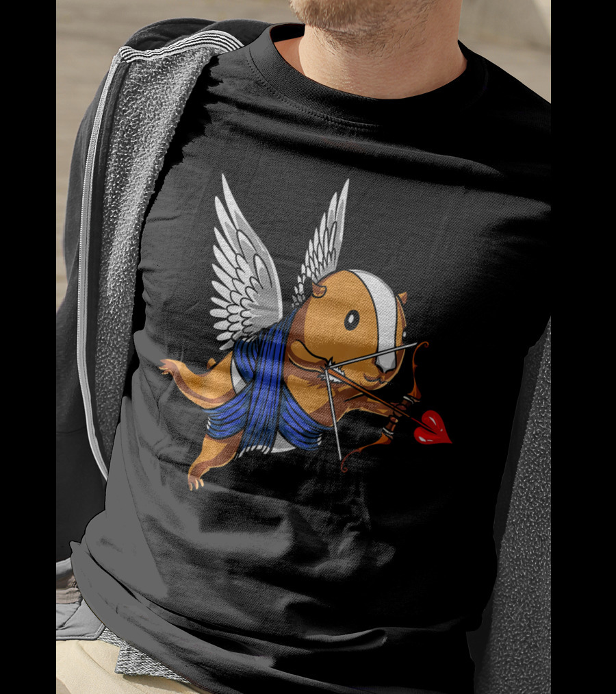 Guinea Pig Cupid Valentines Day Cute Women T-Shirt