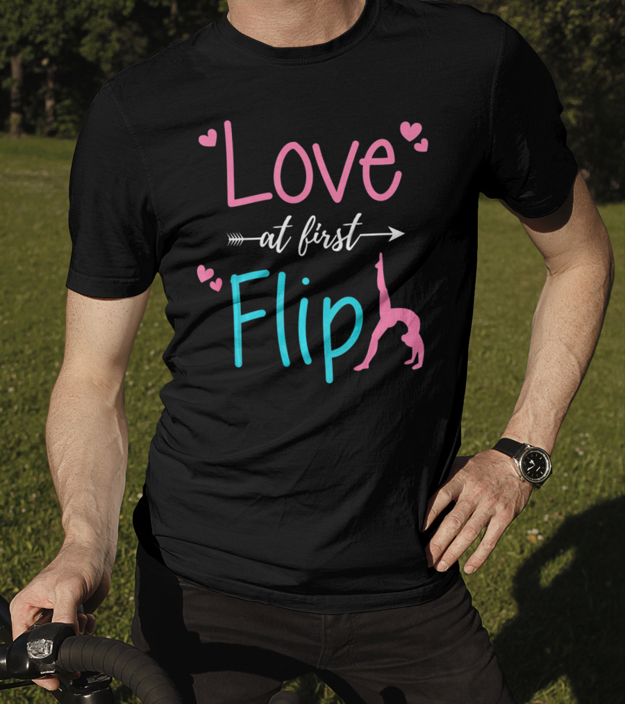 Love At First Flip Gymnastics Hearts Performance T-Shirt