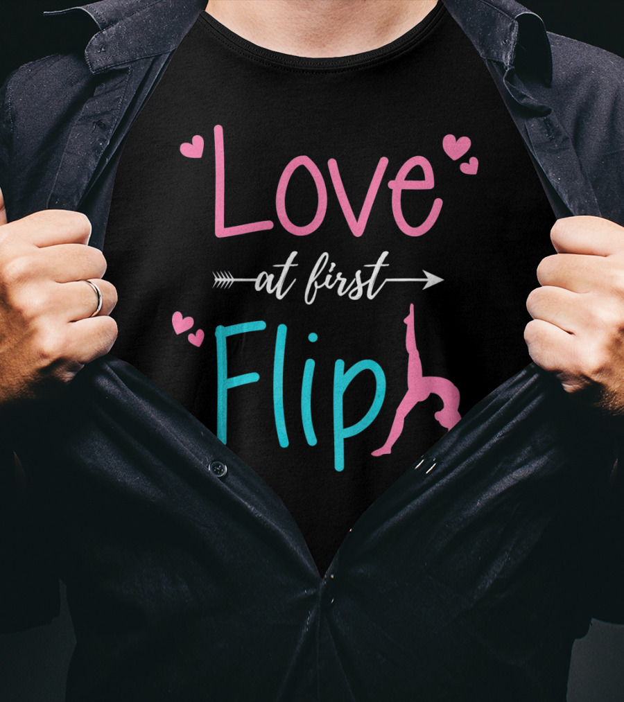 Love At First Flip Gymnastics Hearts Performance T-Shirt