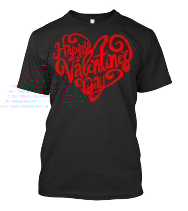 Happy Valentine's Day Heart Script T-Shirt