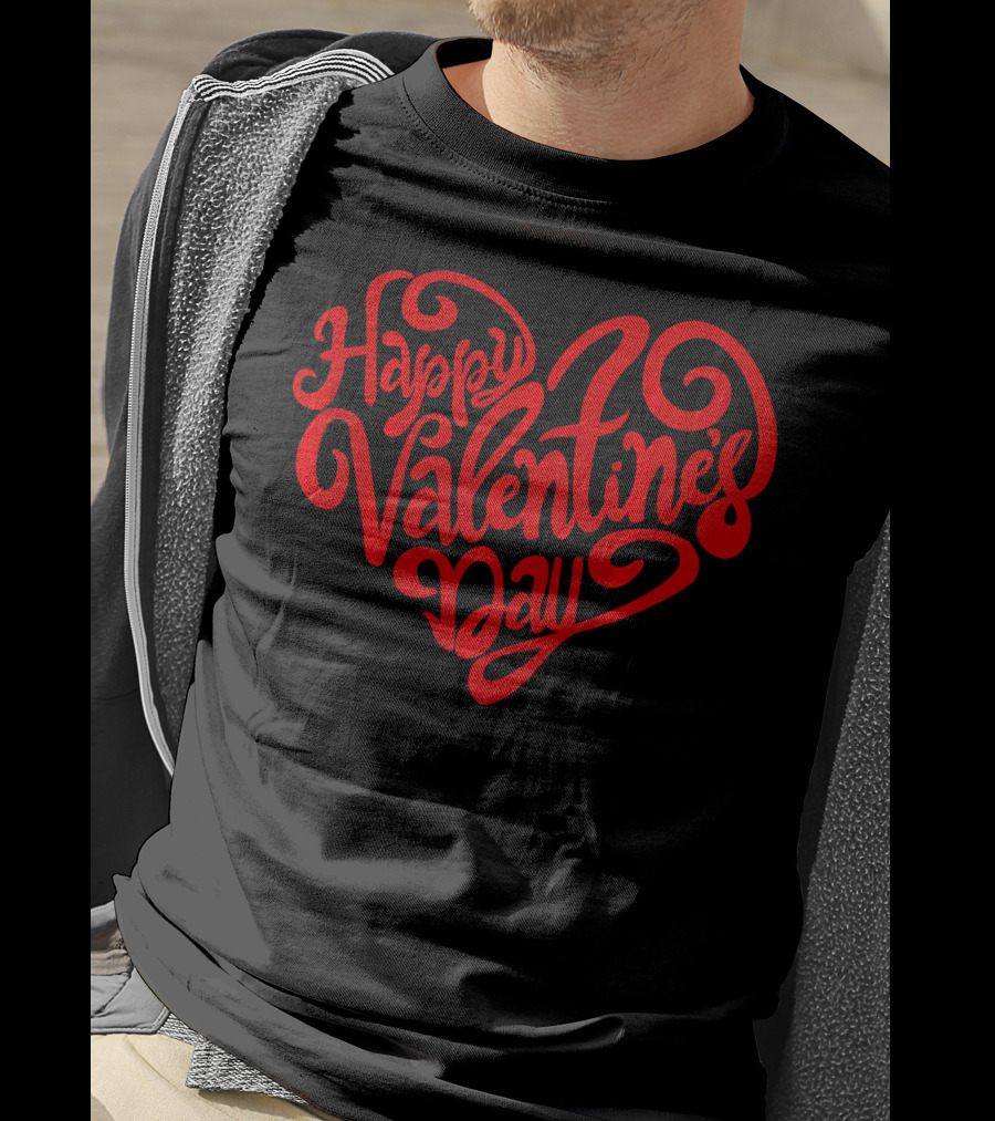 Happy Valentine's Day Heart Script T-Shirt