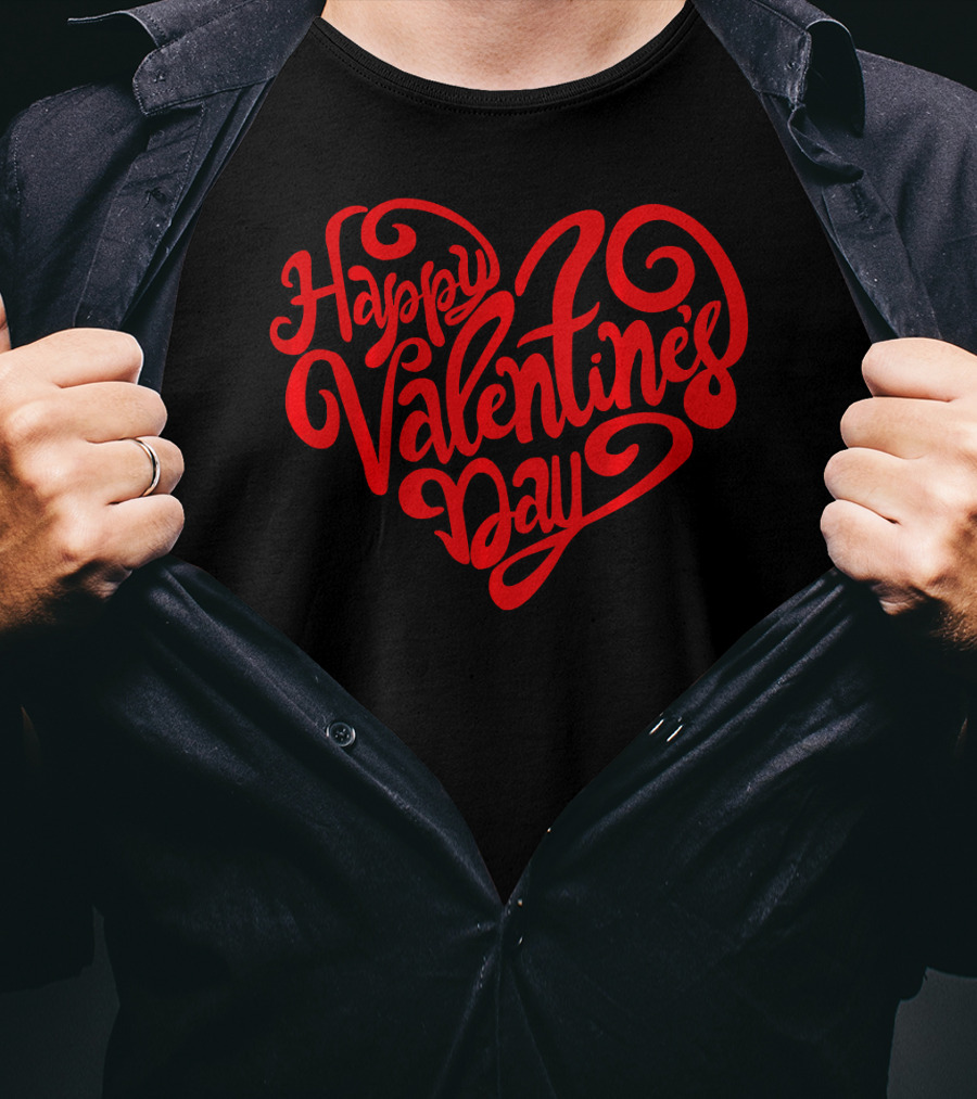 Happy Valentine's Day Heart Script T-Shirt