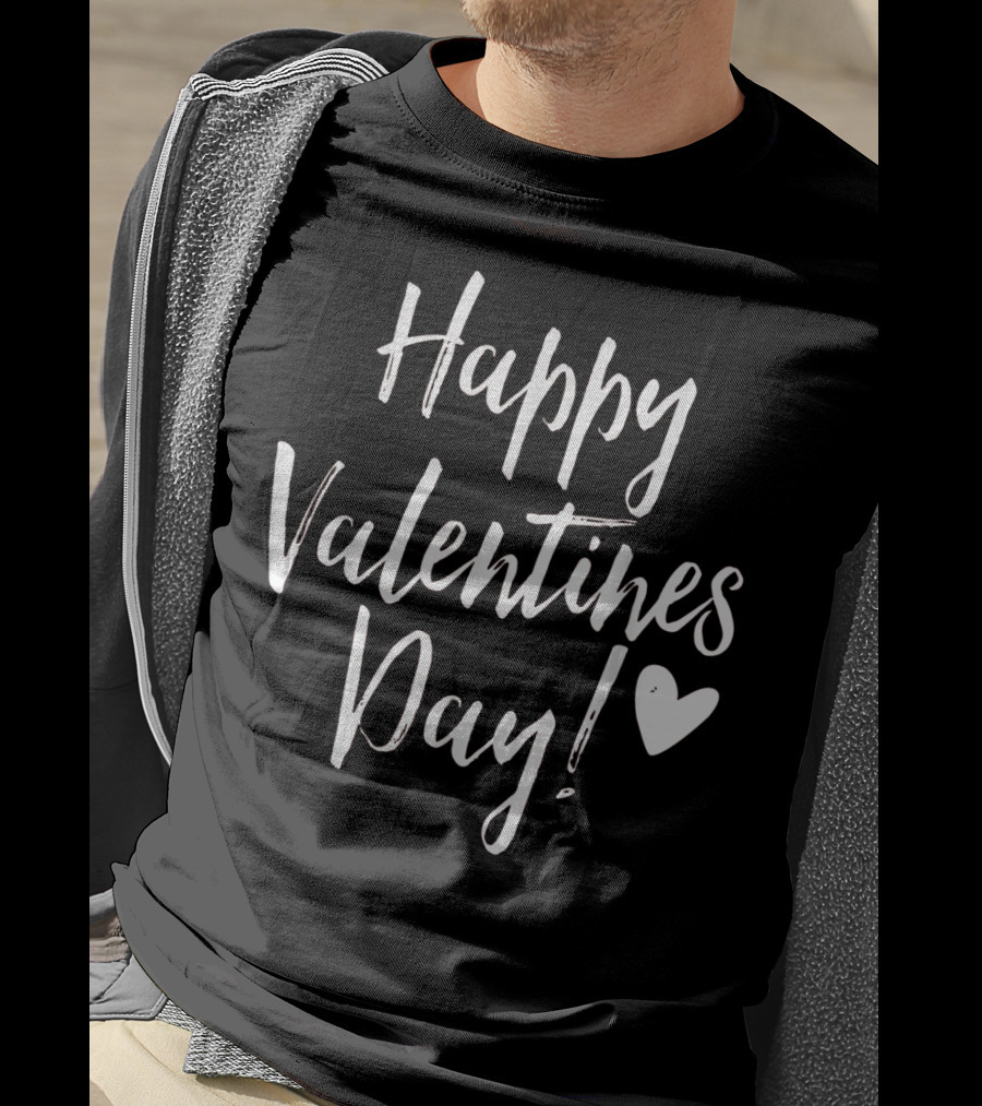 Happy Valentines Day Simple Love Adore Heart T-Shirt