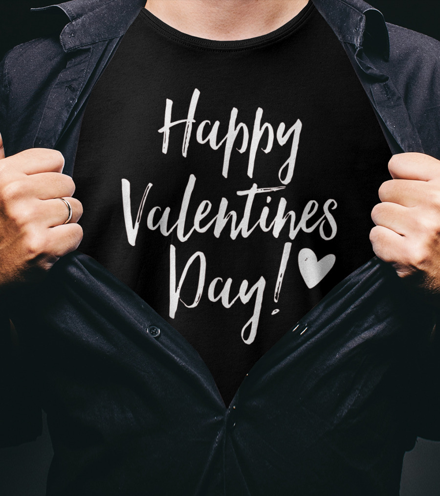 Happy Valentines Day Simple Love Adore Heart T-Shirt
