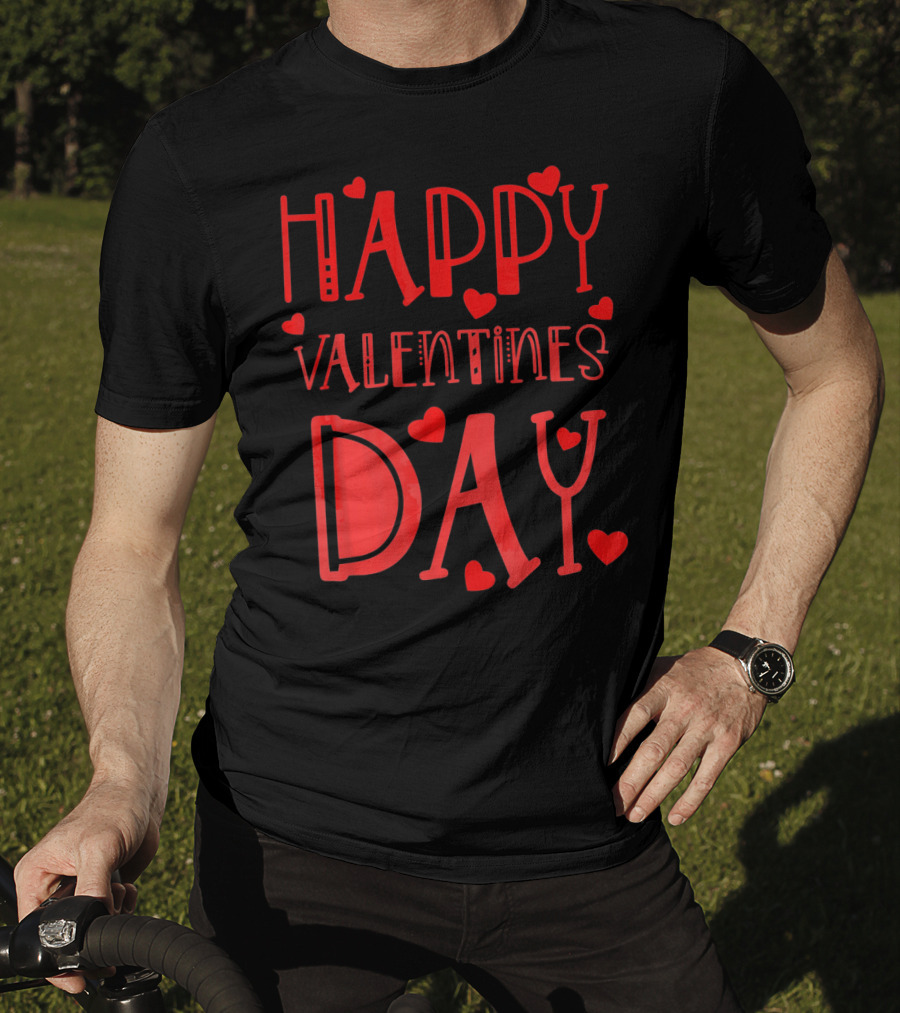 Happy Valentines Day Kids School Hearts T-Shirt
