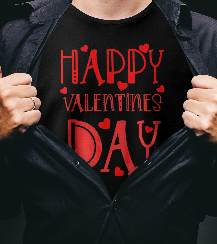 Happy Valentines Day Kids School Hearts T-Shirt