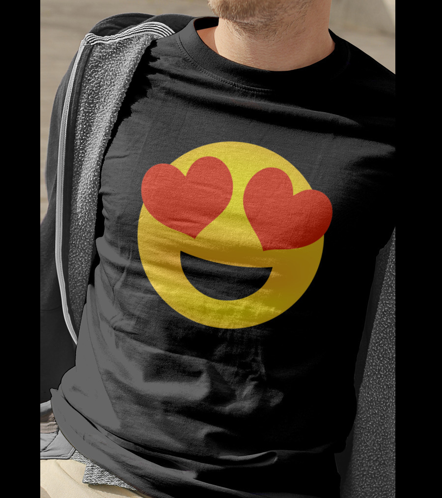 Heart Eyes Emoji Valenti Joyful Face T-Shirt