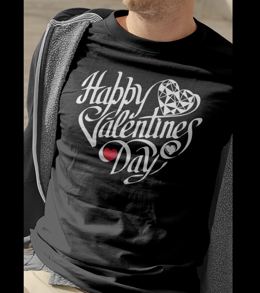 Happy Valentines Day Heart Diamond T-Shirt