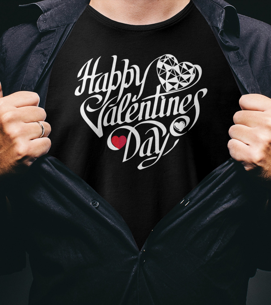 Happy Valentines Day Heart Diamond T-Shirt