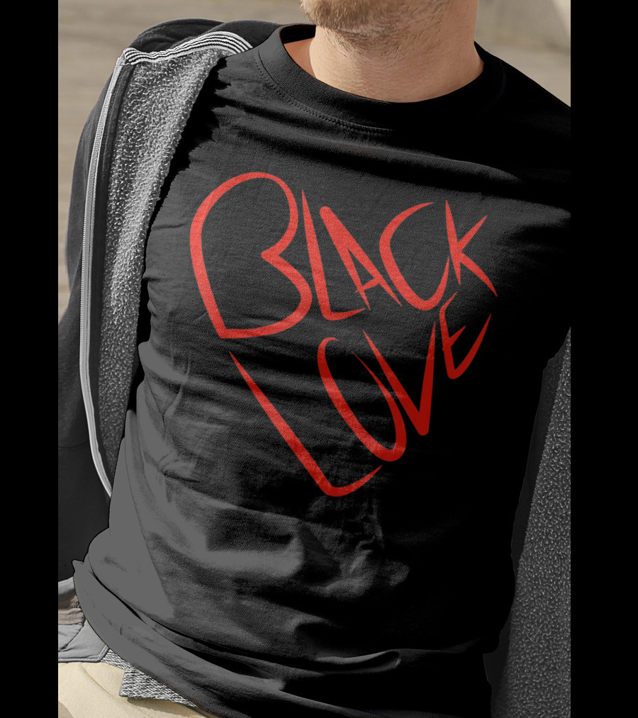 Black Love Heart Shaped Valentine’s Day T-Shirt