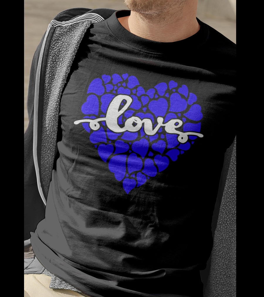 Love Heart Blue Valentines T-Shirt