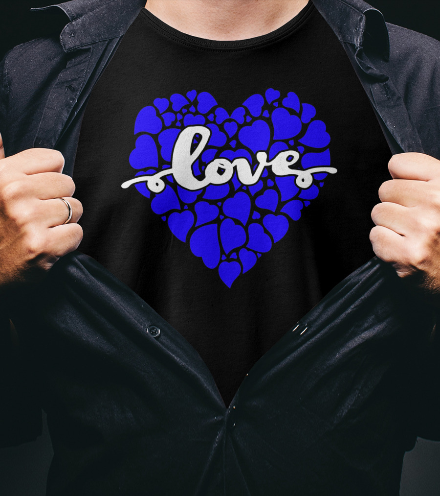 Love Heart Blue Valentines T-Shirt