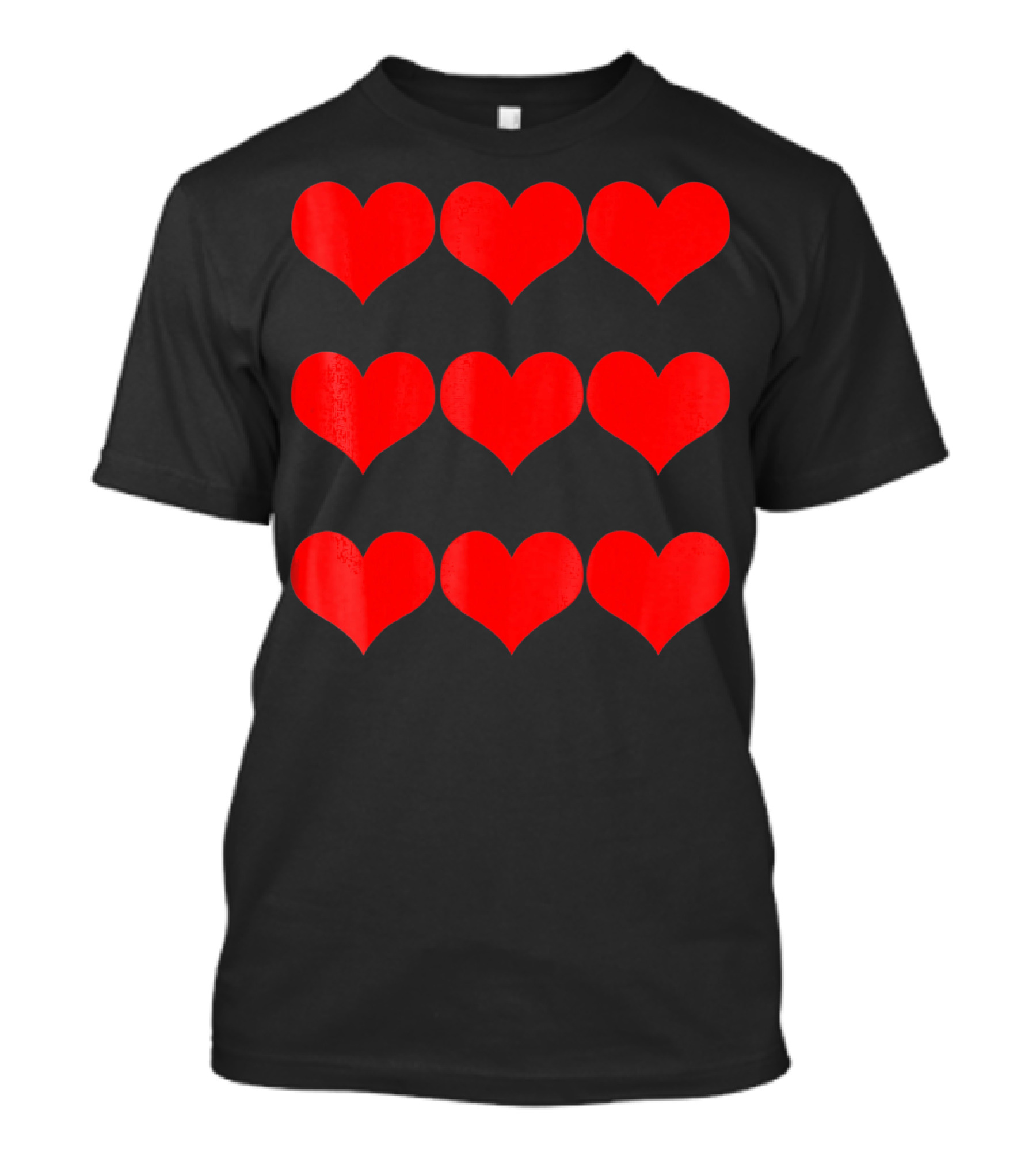 Heart Valentines Day Nine Red Hearts T-Shirt