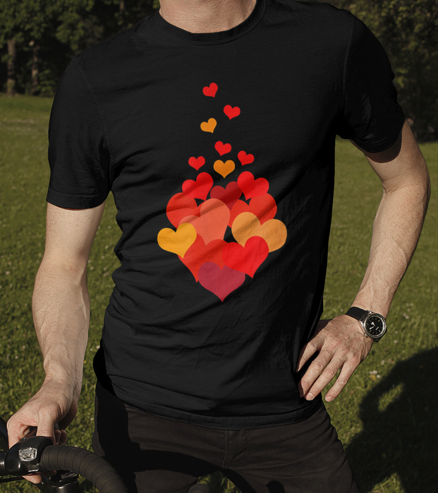 Heart Tie Red Orange Valentines Day T-Shirt