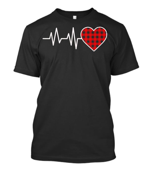 Heartbeat Red Buffalo Plaid Heartbeat T-Shirt