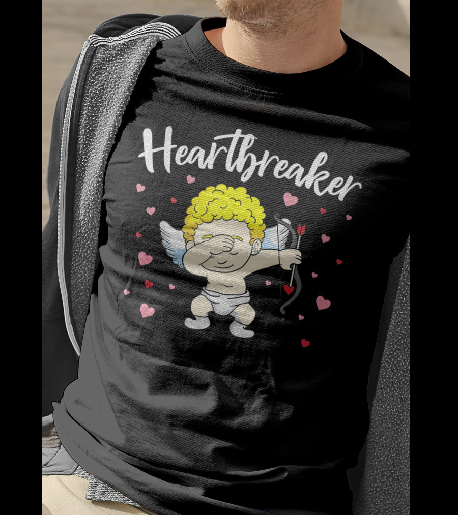 Heartbreaker Cupid Dab With Hearts And Bow T-Shirt