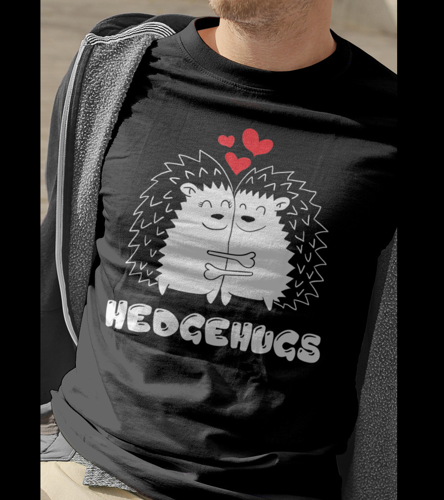 Hedgehugs Hedgehog Hugs Valentine Hearts T-Shirt