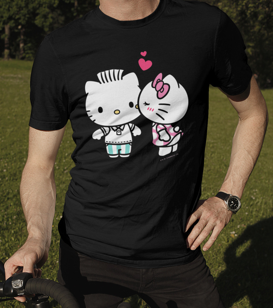 Hello Kitty And Dear Daniel With Hearts And Kiss For Valentine's Day T-Shirt