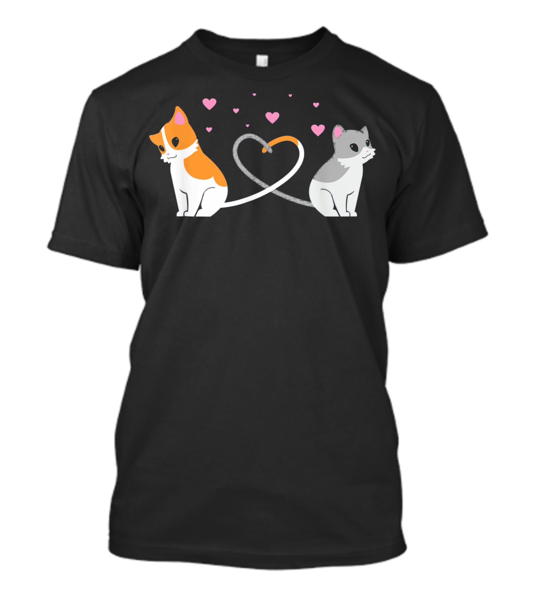 I Love My Cat Heart Tails Cats Lovers Couple T-Shirt