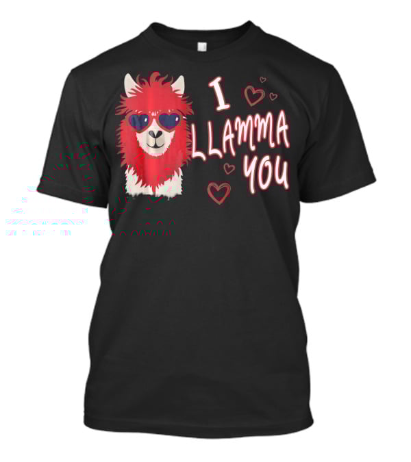 I Llamma You Heart Sunglasses Red Llama T-Shirt