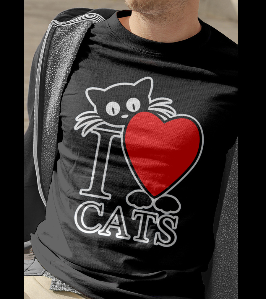 I Love Cats Valentines Day Cat Lover T-Shirt