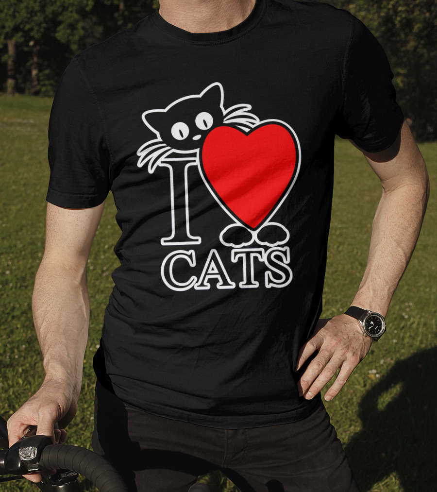 I Love Cats Valentines Day Cat Lover T-Shirt