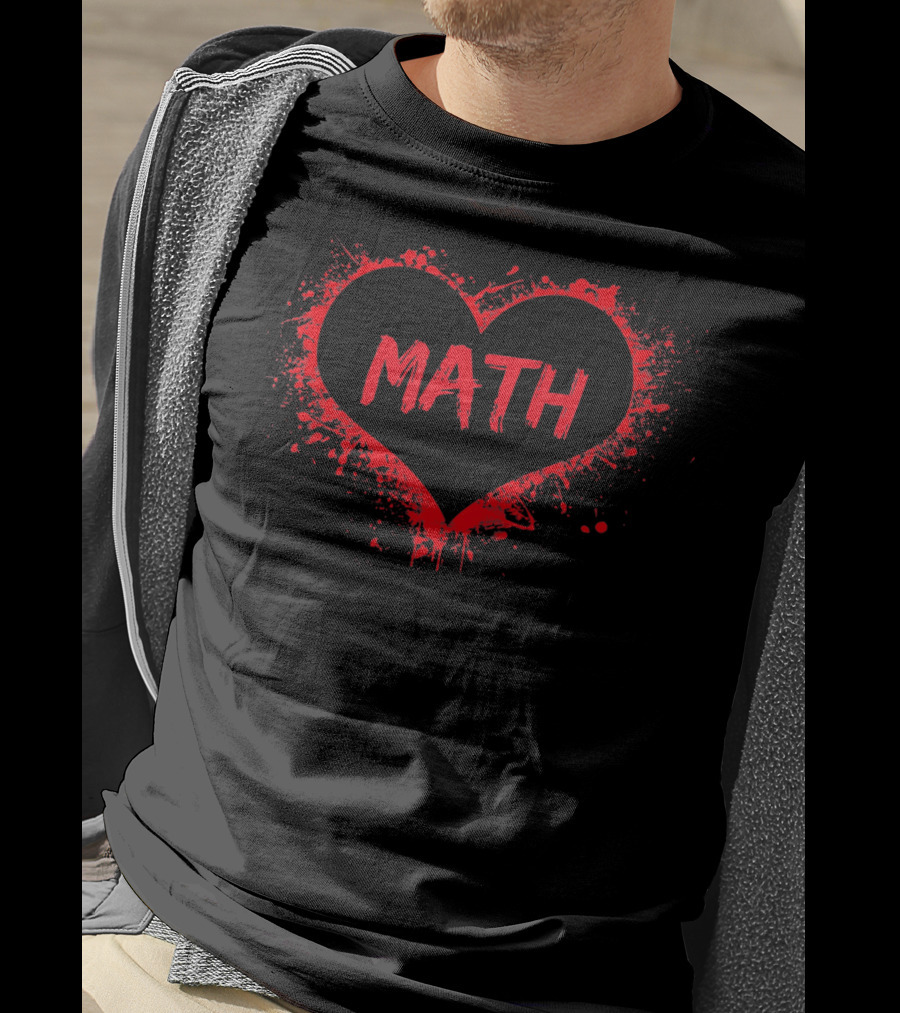 Valentine Heart I Love Math Teacher T-Shirt