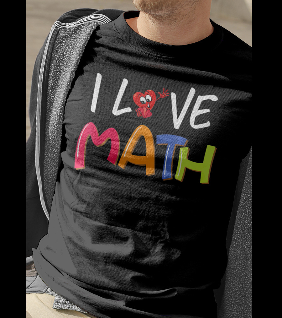 I Love Math Cute Valentine Heart Teacher T-Shirt