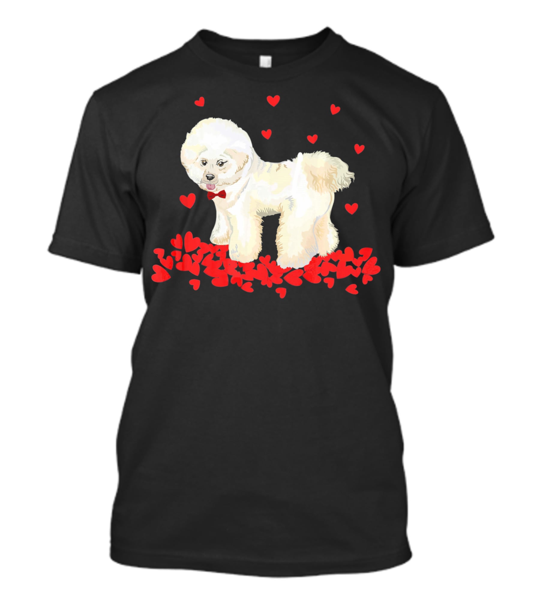 I Love My Bichon Frise Surrounded By Red Hearts Valentine's Day T-Shirt