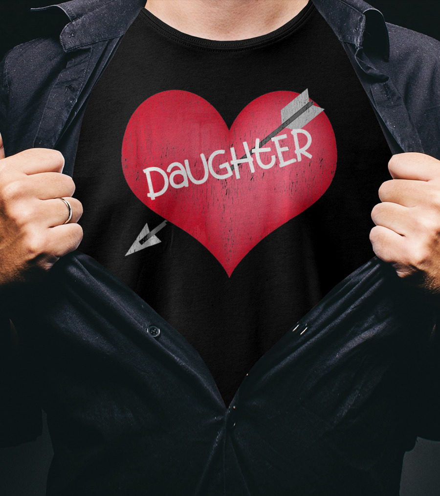 I LOVE MY DAUGHTER Valentine's Day Heart Arrow T-Shirt