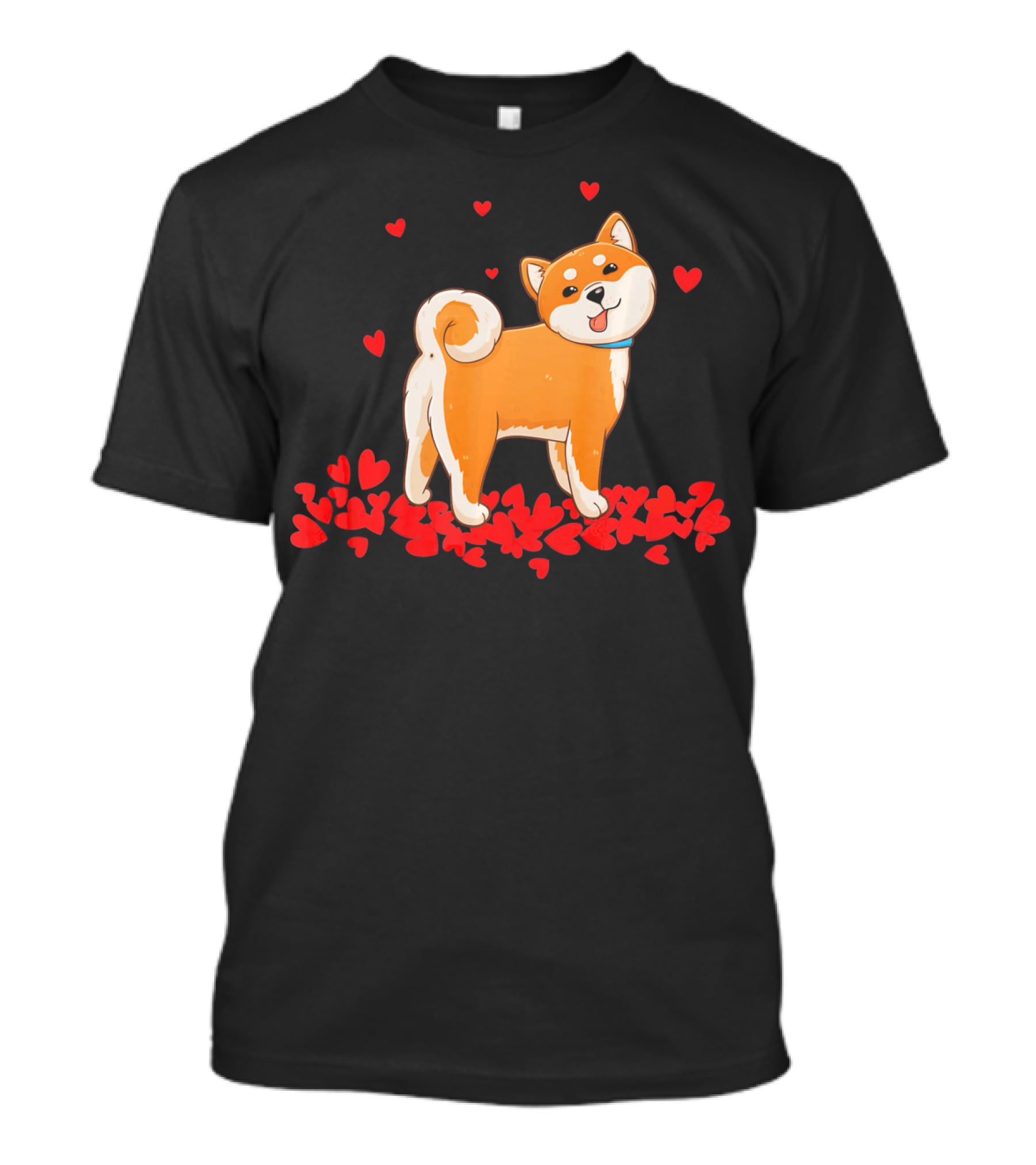 I Love My Shiba Inu Surrounded By Valentine Hearts T-Shirt