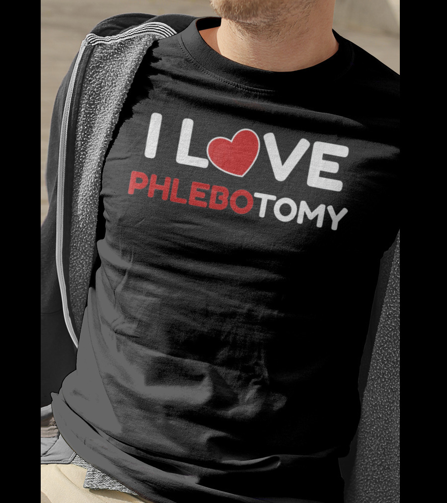 I Love Phlebotomy Red Heart Phlebotomy T-Shirt