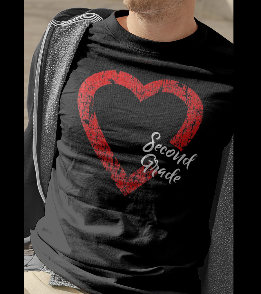 Second Grade Love Valentine's Day Heart T-Shirt