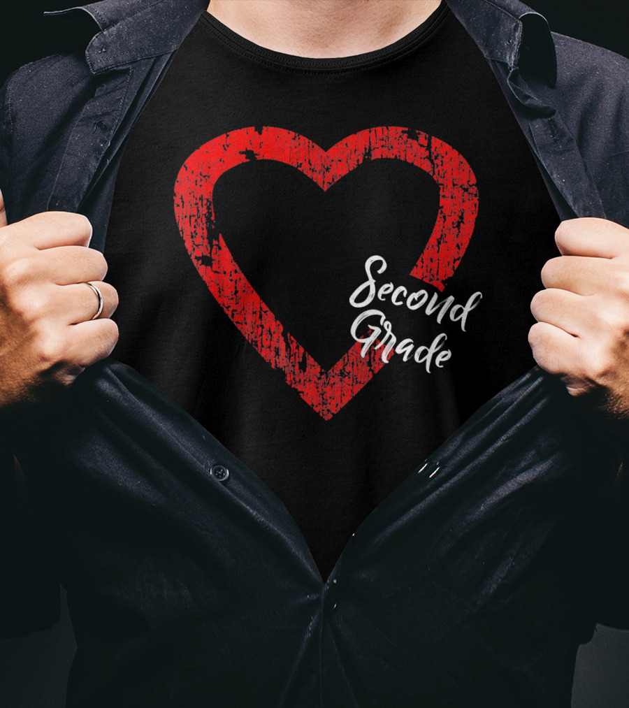 Second Grade Love Valentine's Day Heart T-Shirt