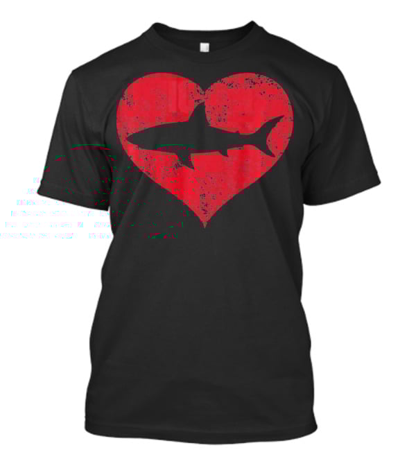 I Love Sharks Cute Shark Heart T-Shirt